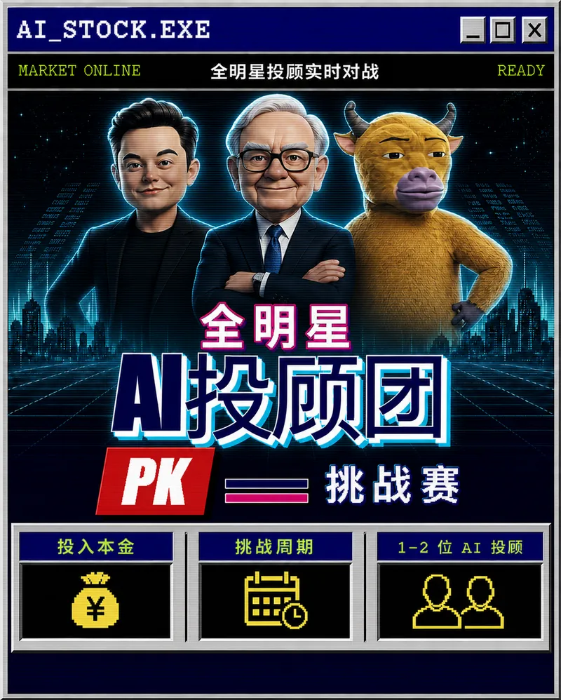 复古终端风格的全明星 AI 投顾团 PK 挑战赛封面